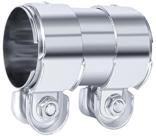 XHYASD 55 mm Auspuffschelle Edelstahl Krümmerrohrschelle 95 mm | V2A Edelstahl rostfrei, schraubbar, ohne Schweißen, universal für Auto und Motorrad