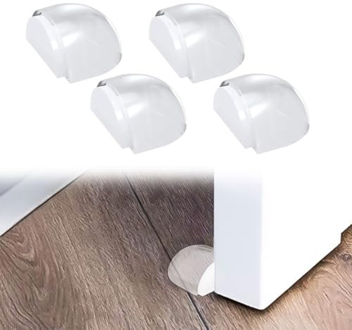 Arrêts de Portes, 4 Pièces Arrêts et Butées de Porte Transparentes Stop-Porte Adhésif au Sol et Parquet, Arret de Porte Adhesive, Butoir de Stop Porte Sol
