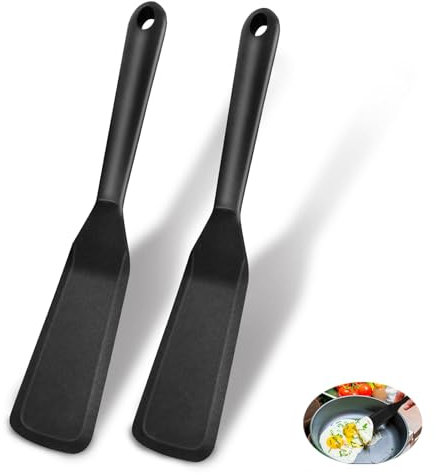 Spatola Cucina,2 Pz Utensili Cucina Silicone Spatola per Dolci Antiaderente Utensili Cucina Spatolas Silicone Spatolas da Resistente al Calore per Frittata Girare Pancake Pasticceria Crepes