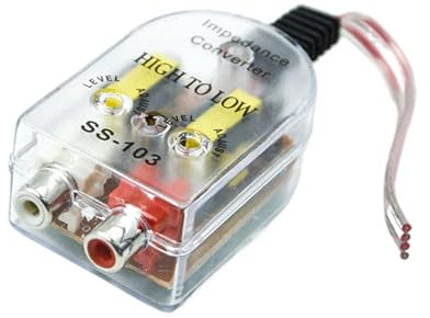 Hogvinnatil Convertitore di uscita stereo per auto, convertitore di uscita stereo | Convertitore di impedenza altoparlante alto a basso - Convertitore audio stereo per auto creativo per lettore di