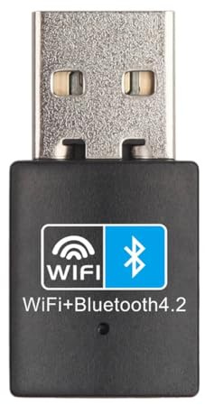 Pqahffowr Adattatore USB WiFi Bluetooth V4.2, Scheda di Rete , Trasmettitore Antenna WiFi, PC LAN, Ricevitore Internet, Accessori di Ricambio