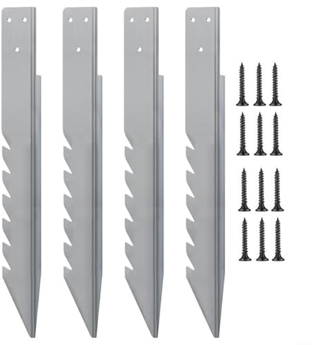 Robustes Bodenanker-Set für Schaukel-Sets, Zaunpfosten, Reparaturset, Spielhäuser, Klettergerüste 400 x 42 x 42 mm, 4 Stück