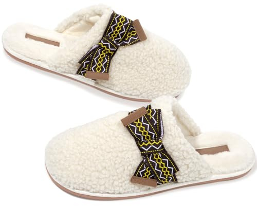 Wostock Ciabatte Donna Invernali Morbide Pantofole in Simil Cashmere Comode Pantofole Antiscivolo Pantofole Donna Invernali alla Moda EU 38-39