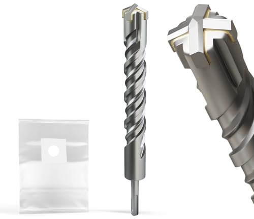 XZH SDS Plus Masonry Drill Bits 30mm x 260mm, Professional Tungsten Carbide Cross Tip, Long SDS Hammer Drill Bits for Wall, Stone, Concrete, Brick