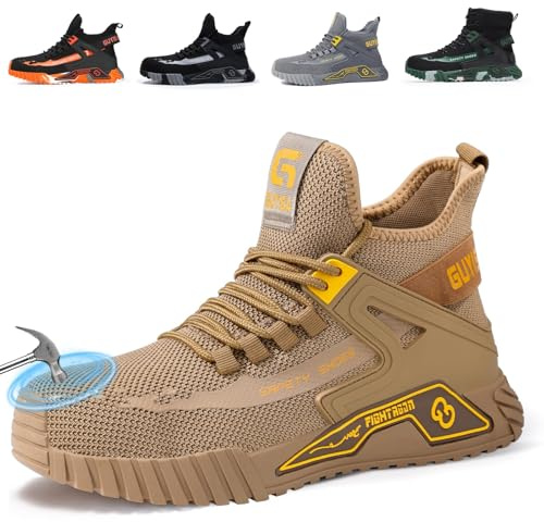 LAoutun Safety Trainers Men Breathable Industrial Work Safety Shoes | Puncture-Resistant Midsole, CE Certified Work Trainers, Safety Footwear for Logistics, Workshop, Maintenance and Construction