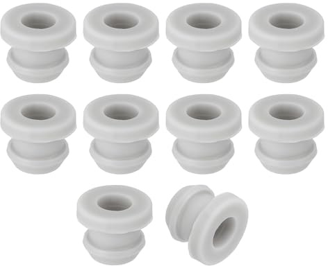 sourcing map 15Pcs Rubber Grommets 8.5mm Drill Hole, 6mm ID Hole Top Hat Grommet Silicone Rubber Hole Plug Gasket Wires Protection for Wiring Automotive, Gray
