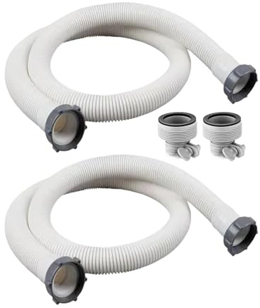 Poolschlauch Set, 2X150CM Filterschlauch Set für Schwimmbäder, Auslaufsicherer Pumpenschlauch Kompatibel mit 38MM Filtern, Korrosionsbeständige Ersatzteile für Schwimmbäder, für Poolzubehör