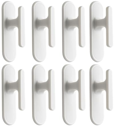 YcsRnn Blind Cord Safety Device, 8 Pack Stick On Curtain Tie Back Hooks, Blind Cord Clips with Strong Adhesive for Home Office Window Blinds, Child and Pet Friendly Cord Management Solution