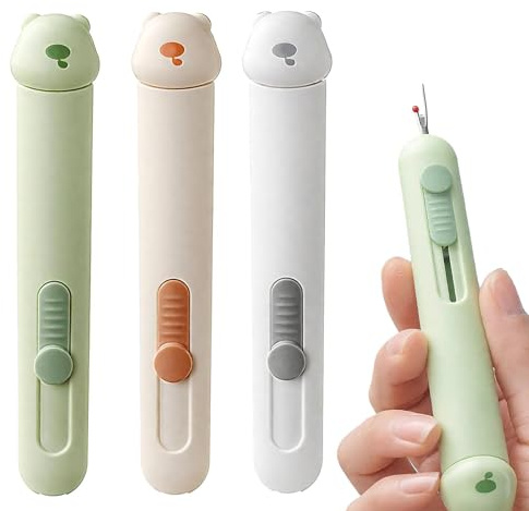 LINISITING 3 Stück 3 in1 Nadeleinfädler, Einfädelhilfe und Nahttrenner, Automatischer Einfädler Nadel Threading Tool für Handnähen und Nähmaschinen, Einfädelhilfe für Nähmaschinen und Strickarbeit