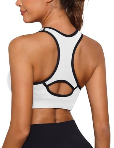 Sykooria Sujetadores Deportivos Mujer Sujetador Deportivo con Espalda de Nadador Top Deportivos Mujer Acolchados Top Corto de Gimnasio de Impacto Medio para Fitness