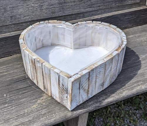 NEU !! Pflanzkorb in Herzform Breite ca. 32 cm und 10,5 cm hoch aus Holz - Naturprodukt Handarbeit Schale Weidenkorb Pflanzgefäß Blumentopf Natur Deko Garten Grab Trauer Liebe Herz