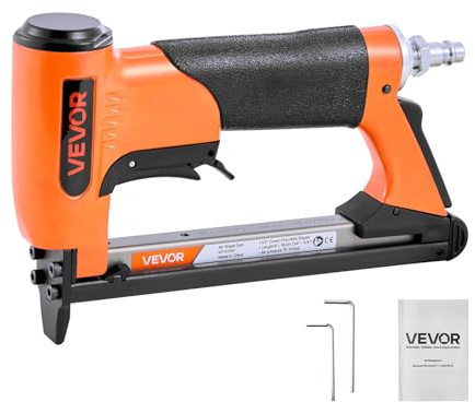 VEVOR Pneumatic Staple Gun, 20 Gauge Air Upholstery Stapler for 50 Series Fine Wire Staples 12.8mm Crown 6mm-16mm Length, Max 110PCS Loading Air Staple Gun for Upholstering, Woodworking, DIY Projects
