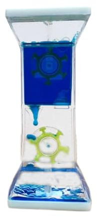 Minuteur Sensoriel Liquide Motion Timer Bubbler, Sablier Liquid avec Moulin à Vent, Jouets Sensoriels pour Relaxation Soulagement du Stress, Autisme, TDAH, Cadeaux pour Adultes et Enfants (Bleu)
