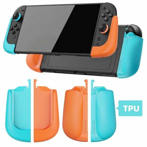 IFYOO NexGrip Ergonomic Grip Set for Nintendo Switch 2 Joycons, Grip Case Compatible with Joy Con 2 Controller, Compatible with Switch 2 Joycon, Switch 2 Accessories - Left Cyan Right Orange