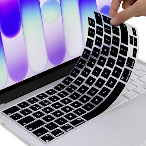 Silicone Keyboard Cover Skin for Macbook Neo 13'' & MacBook Air 13.6/15.3 with M5 Chip 2026 & MacBook Pro 14''/16'' M5/M4/M3/M2 Soft Laptop Protective Accessories EU/UK Layout