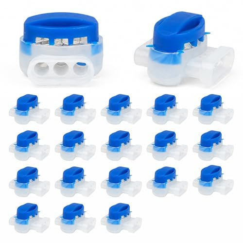 20 Stück für Mähroboter, Begrenzungskabel Verbinder Wasserdicht mit Gel, Reparaturset für Begrenzungskabel, Rasenroboter Kabelverbinder, Drahtverbinder 22-14AWG S1 Version
