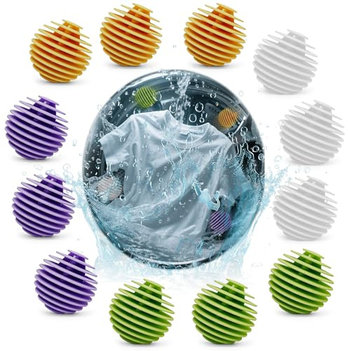 12 Stück Trocknerbälle Wiederverwendbare Waschkugel für Wäschetrockner | Waschbälle für Wäschetrockner, Waschball für Waschmaschine, Trockner Ball, Wäschetrockner Ball, für Heim Kleidung Reinigung