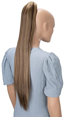 CAISHA 70cm Hairpiece Braid Ponytail Hair Extension Straight Brown Blonde Mix H168