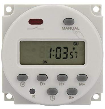 Mini programmierbarer Timer-Schalter, 1 Sekunde bis 168 Stunden, elektronische automatische Zeitsteuerung, 5 V 12 V 24 V 110 V 220 V, digitaler Wand-/Schalttafeleinbau-Timer(12V DC)