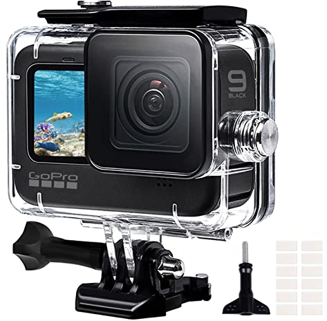 REDTRON Waterproof Housing Case for GoPro Hero 13/12/11/10/9 Black, 60M Diving Protective Housing Shell for GoPro 13/12/11/10/9 Action Camera, Waterproof Protective Case with Quick Release Mount