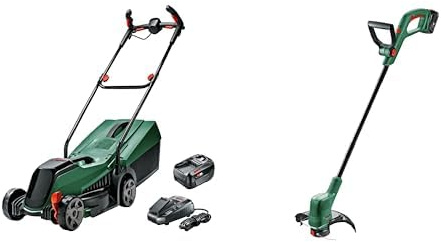 Bosch Tondeuse à Gazon sans Fil CityMower 18V-32-300 (18 V, 1x Batterie 4,0 Ah, Moteur Brushless, Largeur de Coupe : 32 cm, tond Jusqu’à 300 m², dans Une boîte en Carton) & EasyGrassCut 18V-230 EU