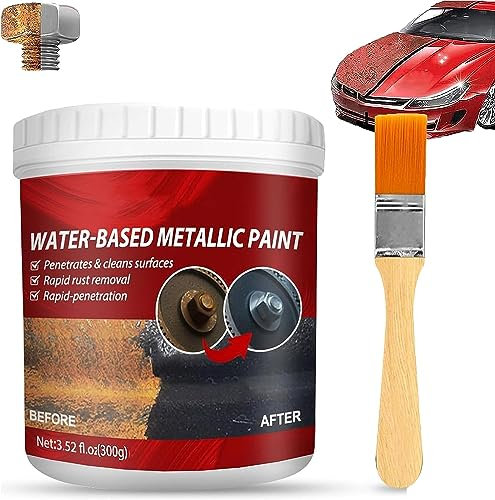 Convertisseur de rouille métallique à base d'eau, convertisseur de rouille métallique à base d'eau avec pinceau (300 g)