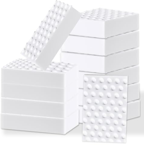 Radierschwamm Reinigungsschwamm, Putzschwamm, Zauberschwamm, 2X Dichte, 12 Stück Magic Sponge Eraser Schmutzradierer Melamin Schwamm, Wunderschwamm, Weiß Putzschwamm für Haushalt, Küche, Wand, Bad