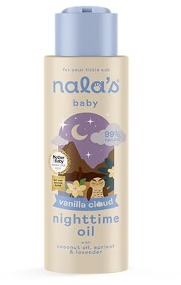 Nala's Baby Nighttime Oil Vanilla Cloud | Award-winning |99% Natural | Paediatrician-approved | Shea Butter, Cocoa Butter and Camomile | Vegan | 400ml | Nalas Baby
