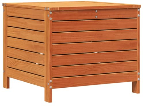 vidaXL Gartenhocker, Sitzhocker Latten-Design, Garten Beistelltisch Couchtisch mit Stauraum, Modulare Fußhocker Hocker, Wachsbraun Massivholz Kiefer