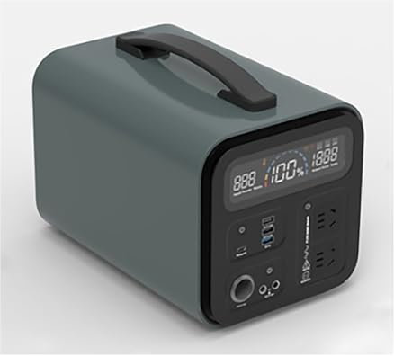 FXNFXLA Portable Power Station 600W (Peak 1000W) with Pure Sine Wave 100V -240V AC Outlet, Portable Solar Generator with LED Light for Emergency Home Outdoor Camping RV