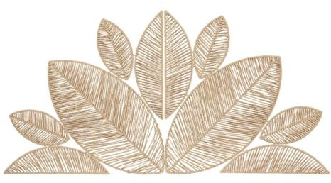 Atmosphera - Décoration Murale Meera en Papier Tressé et Métal - 160x80cm - Décoration Bohème à Accrocher en Forme de Feuilles Beige - pour Chambre, Salon, Salle à Manger, Tête de lit