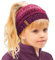 TOSKATOK Thermo-Mütze für Mädchen, mit Teddy-Fleece gefüttert, Pferdeschwanz-Mütze, Violett/Morello/Pink, 1 count (Pack of 1)