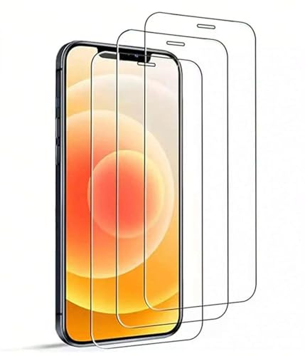 3 Pièces Verre Trempé Pour iPhone 12, iPhone 12 Pro Film Ecran Protection écran Vitre Protecteur Ultra Résistant Anti Rayures Sans Bulles Dureté 9H Glass Haut Définition 6,1 Pouces HD Transparent