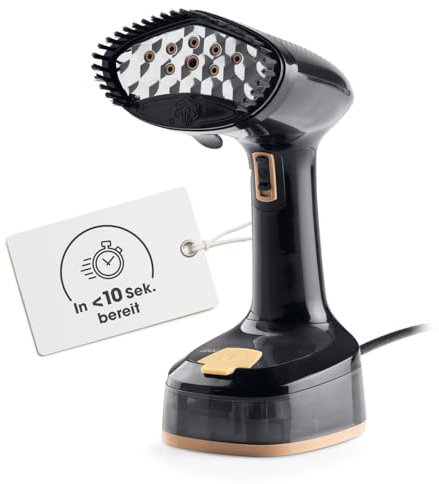 CLEANmaxx Dampfglätter für Kleidung | Mit 2in1 Funktion - glättet & frischt Klamotten auf | Kompakter Steamer für Reisen & Zuhause | Faltbare + tragbare Dampfbürste 1600 W, inkl. 165ml Wassertank