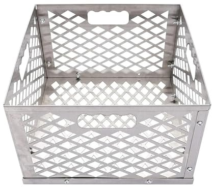 LSNNMU Cesta for Caja de Fuego carbón ahumador Compensado Acero Inoxidable Plateado, Cesta Plateada, for