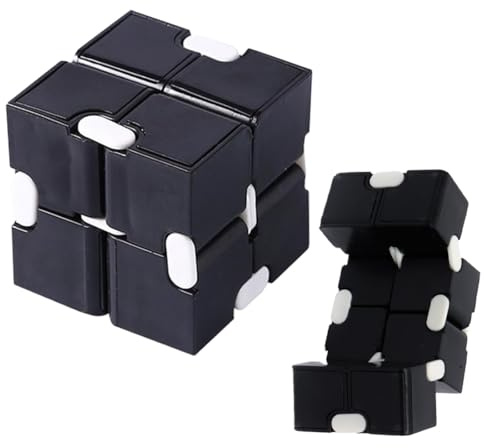 Juguta Fidget Cubes, 1 Pièce Cube Infini Anti-Stress Noir 8Cm Longueur 4Cm Largeur 2Cm Hauteur, Jouet Sensoriel Décompression Pour Anxiété, Gadget High Tech Pour Adultes Et Enfants