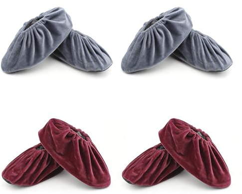 Duzapku Shoe Covers, 4 Pairs Reusable & Flannel Washable Overshoes