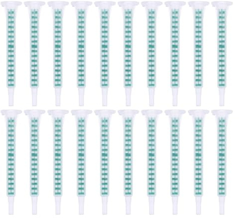 Gadpiparty 50 Pezzi Tubo Ugello Miscelatore Quadrato Ab per Colla Epossidica, Applicatore Leggero e Portatile per Fai da Te Elementi Interni di Miscelazione Efficaci, Strumento Resistente
