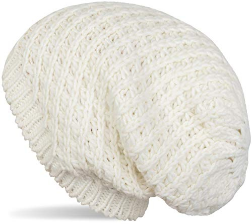 styleBREAKER Unisex Grobstrick Beanie Mütze Slouch Passform | Eng anliegend, elastische 17 cm Bundweite, 27 cm Gesamthöhe, wärmendes Winter-Gewebe, dehnbar für 45-58 cm Kopfumfang.