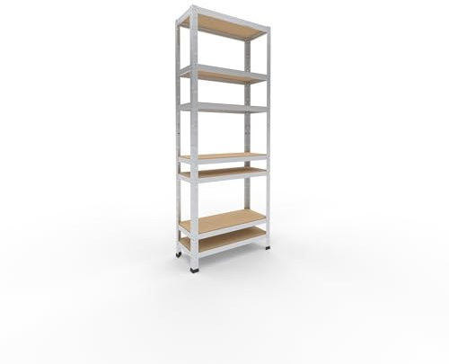 shelfplaza Home 180x70x30cm Schwerlastregal verzinkt mit 7 Böden x 125kg | Kellerregal · Lagerregal · Metallregal · Regale für Kellerraum · Steckregal · Abstellraum Regal