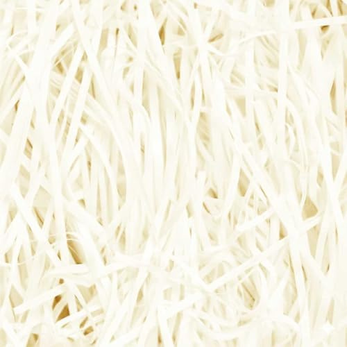 Emartbuy Cream Shredded Paper 500g | Soft Tissue Gift Filling for Hampers, Packaging & Crafting | Lightweight Paper for Gift Boxes, Baskets & Decorations