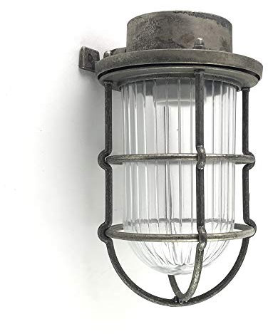 KsH und Co IP64 Messing-Schiffsschott-Leuchte Zinn-Finish Handgefertigte Nautische Wandleuchte aus Messingdruckguss