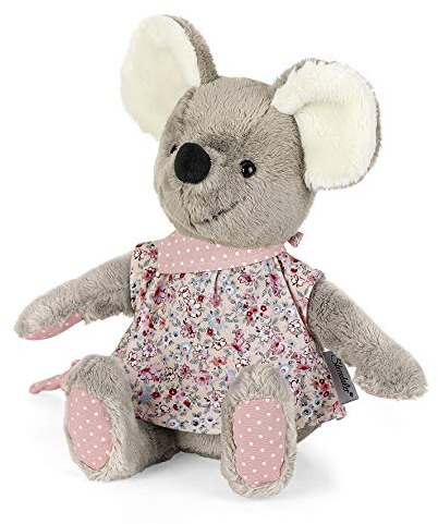 Sterntaler Spieltier Maus Mabel, Integrierte Rassel, Für Babys ab der Geburt, 25 cm, Grau/Mehrfarbig 3002001, S
