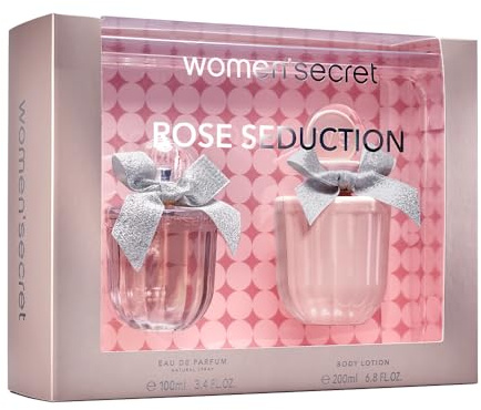 Women'secret Rose Seduction Perfumes de Mujer Estuche 2 Piezas | Pack Regalo, Eau de Parfum 100ml y Body Lotion 200ml, Set Fragancia Floral, Afrutada y Gourmand