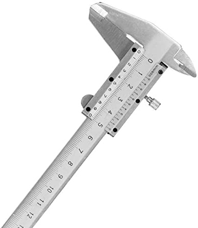 LANTRO JS Calibrador Vernier 0-150 mm, Acero al Carbono de Alta Precisión Herramienta de Medición de Medidor de Micrómetro de Metal, Calibre de medición manual con caja