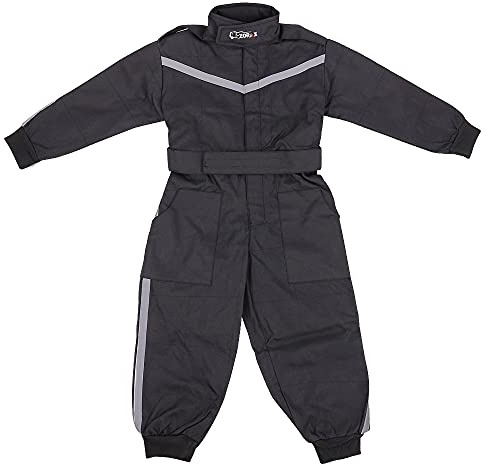 Zorax Children Motocross Suit Race Suit Unisex - Black XL (11-12 Years) | Kids Motorbike Clothing for ATV Dirt Quad Bike Karting