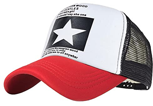 Yutdeng Cappello Uomo Donna con Stampa Pentagramma Cappellino Uomo A Rete con Visiera Berretto da Baseball di Hip Hop per Sport All'aperto Taglia Unica, Rosso
