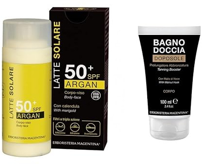 Erboristeria Magentina - Argan Sonnenmilch LSF 50+ 125 ml + Duschgel nach Sonne 100 ml