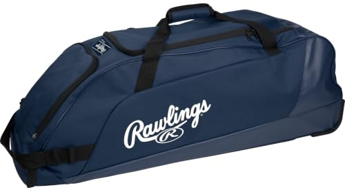 Rawlings | Workhorse Ausrüstungstasche mit Rädern | Baseball & Softball | Marineblau