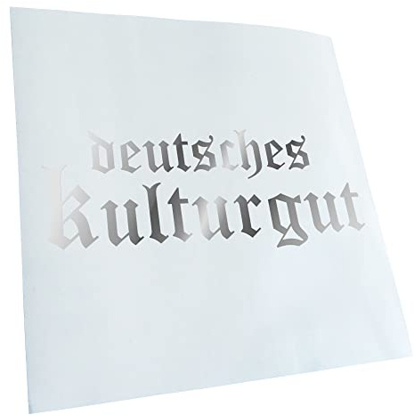 Kiwistar - Autoaufkleber - Chrom - 24x9cm Deutsches Kulturgut Altdeutsch - Heckscheibe Auto Aufkleber wetterfest für Kfz LKW Mofa Truck - Sticker außen selbstklebend Tuning Zubehör für Fenster